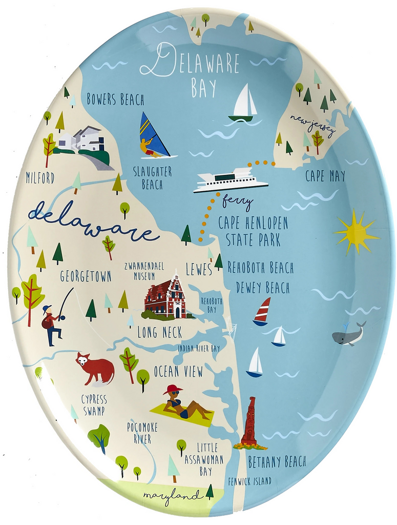 Delaware Beaches - 16" Platter