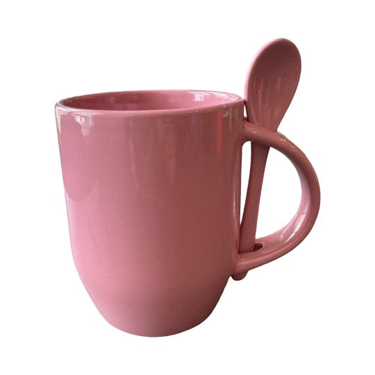 Ceramic Mug with Spoon 13oz