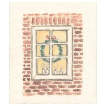 Christmas Window Swedish Towel