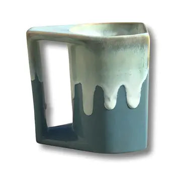 Blue/Seafoam Glazed Artisan Mugs Set of 2