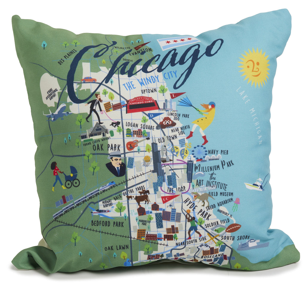 Chicago - 18" Square Pillow