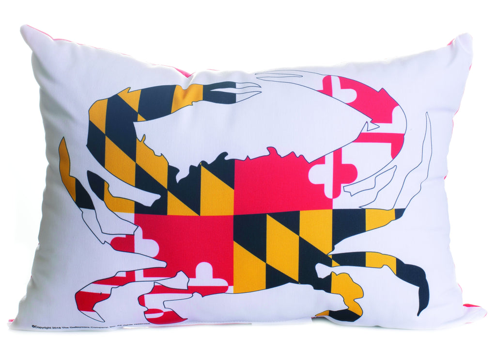 Maryland Crab State Flag - 14" Lumbar Pillow